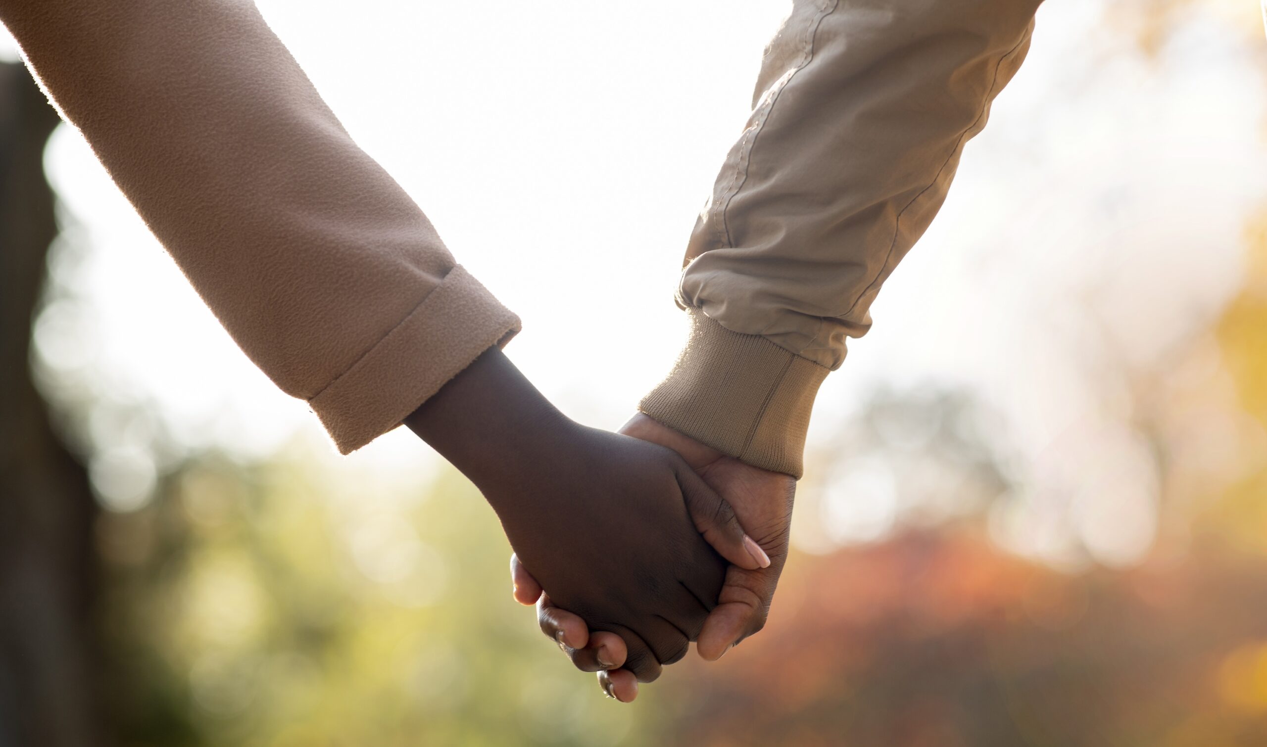 couple holding hands